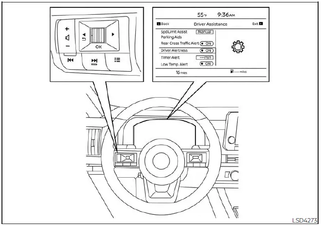 Nissan Pathfinder. Cómo activar/desactivar el sistema de monitor inteligente de alerta al conductor (I-DA)