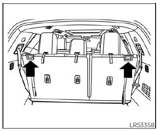 Nissan Pathfinder. Ajuste del asiento tipo banca de la tercera fila