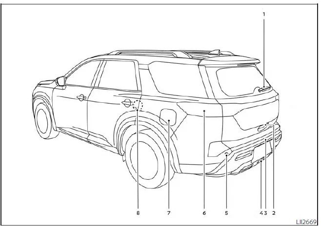 Nissan Pathfinder. Parte trasera exterior