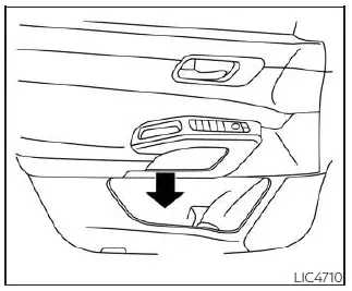 Nissan Pathfinder. Compartimentos de las puertas delanteras