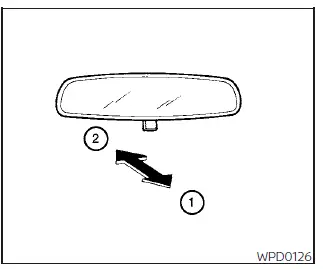 Nissan Pathfinder. Espejo retrovisor antideslumbrante manual