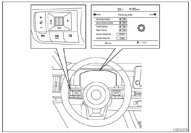 Nissan Pathfinder. Cómo activar/deshabilitar el sistema sonar delantero y trasero